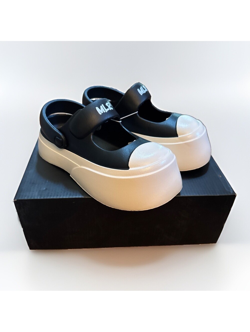 NEW MLR Mon La Leyenda EVA Black White Chunky Mary Jane Clogs Big Girls 4